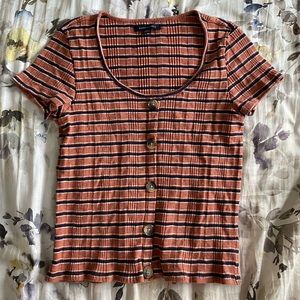S American Eagle Striped Tee